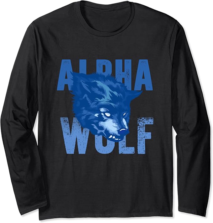 Alpha Wolf Gift Long Sleeve TShirt Amazon.co.uk Fashion